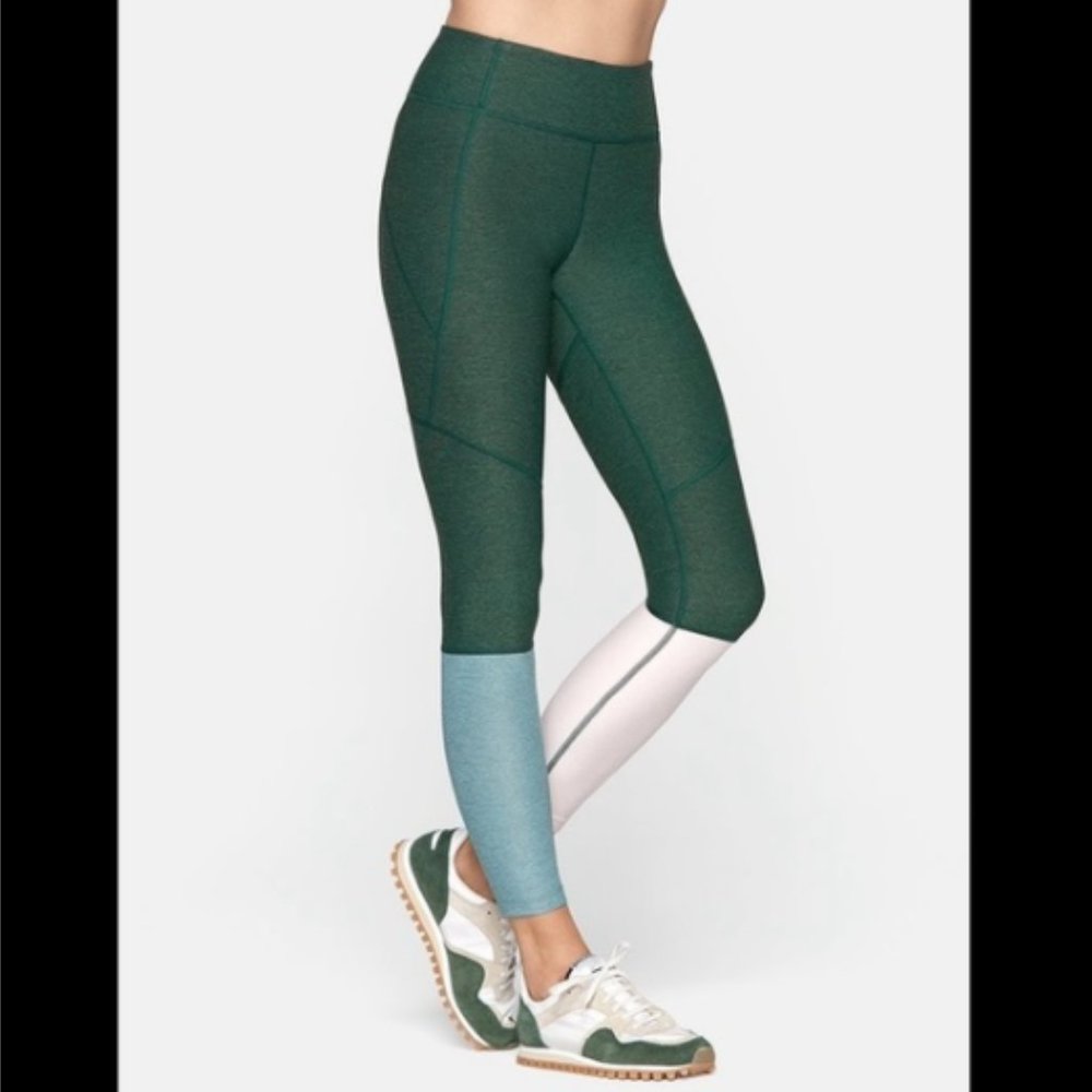 Outdoor Voices green blue pink dipped tights